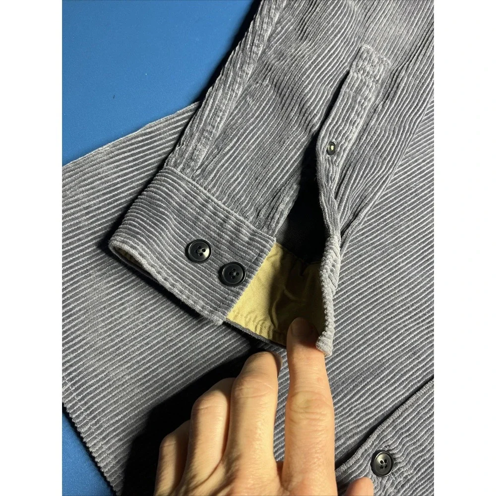 Banana Republic Men's Blue‎ Gray Button-Up Shirt, Size M Organic Cotton Nice!